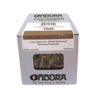 Ondura 3 in. Tan Nails with Washer (100 Piece) 3209
