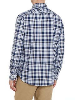 TM Lewin Check Slim Fit Long Sleeve Classic Collar Shirt Navy