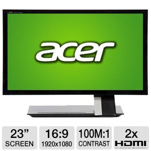 Acer S235HL Monitor   Screen Size 23, Resolution 1920 x 1080, Contrast Ratio 100000000:1, Response Time 5ms, color : Black   ET.VS5HP.001