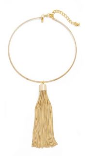 Kenneth Jay Lane Choker Necklace with Snake Chain Tassel
