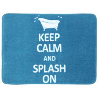 Memory Foam Keep Calm Splash On Turquoise 17 x 24 Bath Mat