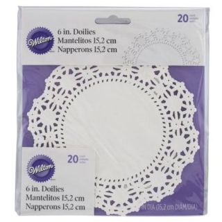 Wilton 6" Greaseproof Doilies, White Circle 20 ct. 2104 90206