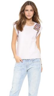 Rebecca Minkoff Amore Leather Embroidered Top