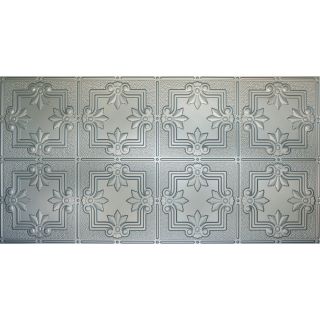Dimensions Nickel Faux Tin Surface Mount Ceiling Tile (Common: 48 in x 24 in; Actual: 48.5 in x 24.5 in)