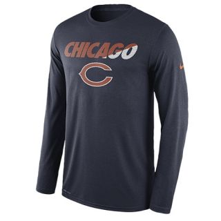 Nike NFL Dri FIT Touch L/S T Shirt   Mens   Football   Clothing   Chicago Bears   Marine