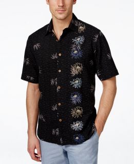 Mens 100% Silk Hibiscus Embroidered Short Sleeve Shirt, Only at Macy