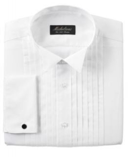 Michelsons of London Classic Fit Pleated Wing French Cuff Tuxedo Shirt