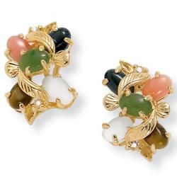 PalmBeach Goldtone Multi gemstone and Crystal Stud Earrings Naturalist