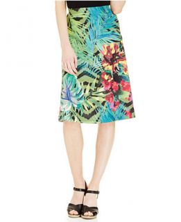 ECI Tropical Print A Line Skirt   Skirts   Women