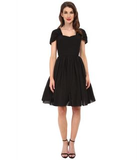 Unique Vintage Chiffon Short Garden State Dress Black