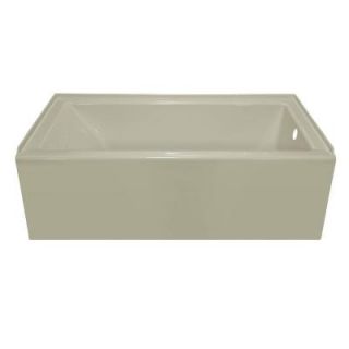 Lyons Industries Linear 5 ft. Right Drain Soaking Tub in Biscuit LLT093060R