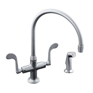 KOHLER Essex 2 or 4 Hole 2 Handle Standard Kitchen Faucet in Vibrant Stainless K 8763 VS