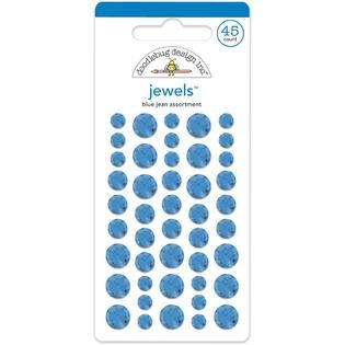 Doodlebug Adhesive Jewels 45/Pkg Blue Jeans