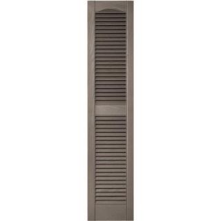 Builders Edge 12 in. x 55 in. Louvered Vinyl Exterior Shutters Pair in #008 Clay 010120055008