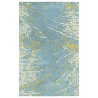 Kaleen Brushstrokes Blue Rectangular Indoor Tufted Distressed Area Rug (Common: 8 x 11; Actual: 96 in W x 132 in L)
