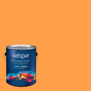 Creative Ideas for Color by Valspar Gallon Size Container Interior Semi Gloss Pre Tinted Orange Crush Latex Base Paint and Primer in One (Actual Net Contents: 127.39 fl oz)