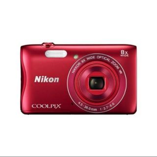 Nikon COOLPIX S3700 Digital Camera with 8x Optical Zoom and Built In Wi Fi (Red)