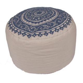 Jaipur Rugs Inspired Floral Cotton Pouf Ottoman