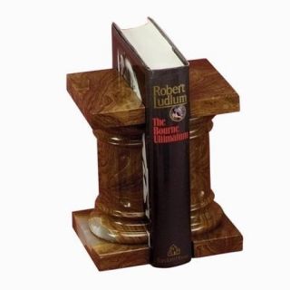 Swirl Amber Pedestal Marble Bookends