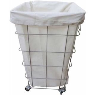 Better Homes and Gardens Square Caged Hamper, Nickel/White