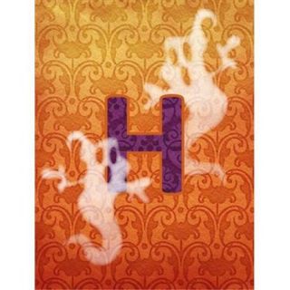 Carolines Treasures CJ1040 H CHF 28 x 40 inch Halloween Ghost Letter H Monogram Initial Flag Canvas, House Size