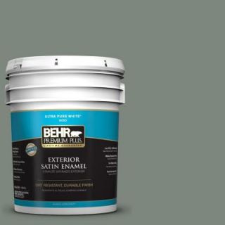 BEHR Premium Plus 5 gal. #700F 5 Wild Sage Satin Enamel Exterior Paint 934005