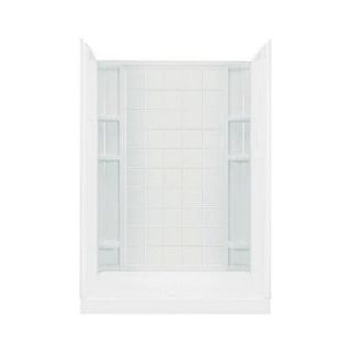 STERLING Ensemble 3 1/2 in. x 60 in. x 72 1/2 in. 1 piece Direct to Stud Shower Back Wall with Age in Place Backers in White 72132106 0