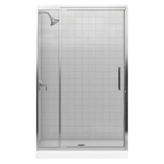 KOHLER Lattis 48 in. x 76 in. Framed Pivot Shower Door in Bright Silver K 705808 L SH