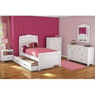 South Shore  Tiara Twin 39 inch Bed Pure White