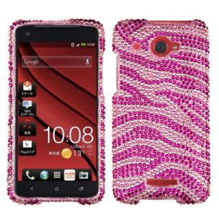INSTEN Pink/ Hot Pink Zebra Diamante Phone Case Cover for HTC Droid