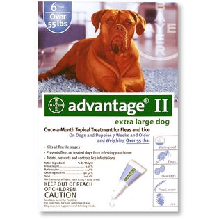 Advantage® II for Dogs, 55lbs and up, 6 Month, Blue