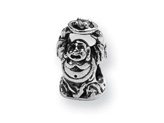 925 Sterling Silver Buddha 1/4” Charm Jewelry Bead