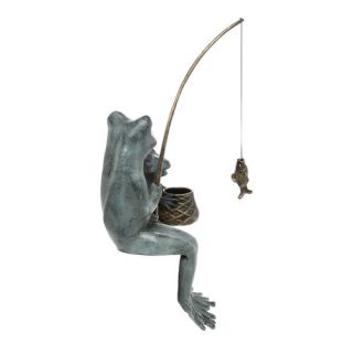 SPI Home Fishing Frog Mama and Baby Garden Statue