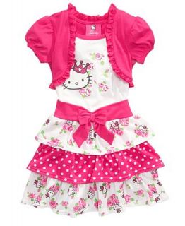 Hello Kitty Kids Dress, Little Girls Tiered Skirt Dress with Attached