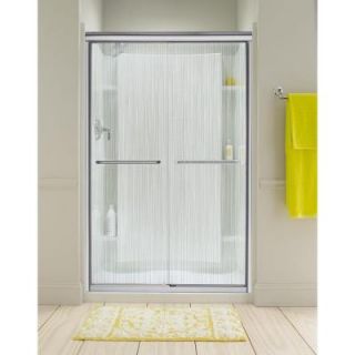 STERLING Finesse 47.625 in. x 70.063 in. Semi Framed Sliding Shower Door in Silver with Grafite Glass Pattern 5475 48S G72
