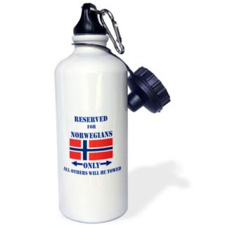 3dRose Reserved for Norwegians Only, All Others Will Be Towed, Sports Water Bottle, 21oz