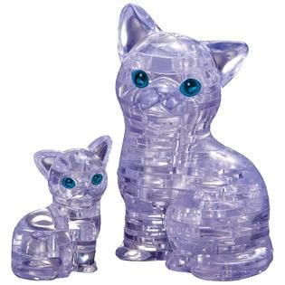 Bepuzzled  3D Crystal Puzzle   Cat with Kitten: 49 Pcs