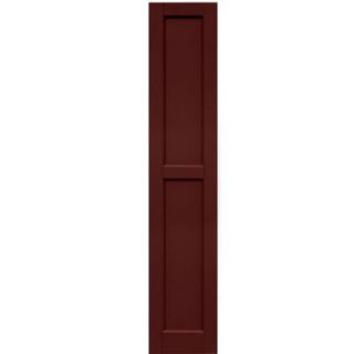 Winworks Wood Composite 12 in. x 62 in. Contemporary Flat Panel Shutters Pair #650 Board & Batten Red 61262650