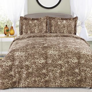Patti LaBelle Leopard Khaki 3 piece Comforter Set  