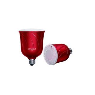 Sengled Pulse Dimmable BR30 LED Light with Built In Wireless Bluetooth Speaker Powered by JBL  Red (2 Pack) C01 BR30MSC