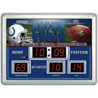 Indianapolis Colts 14 in. x 19 in. Scoreboard Clock with Temperature 0127820
