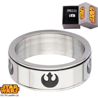 Disney Star Wars Men's Stainless Steel Rebel Alliance Symbol Spinner Ring, Sizes 8 12