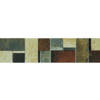 U.S. Ceramic Tile Argos 4 1/4 in. x 17 in. Multicolor Porcelain Border Mosaic Tile DISCONTINUED I74010024A