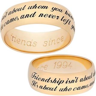 Personalized Gold over Sterling Silver Sweet Sentiments "Friendship" Sentiment 7mm Band