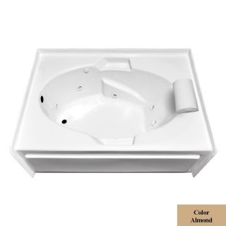 Laurel Mountain Skirted Alcove Everson V Almond Acrylic Oval in Rectangle Whirlpool Tub (Common: 42 in x 60 in; Actual: 22 in x 42 in x 60 in)