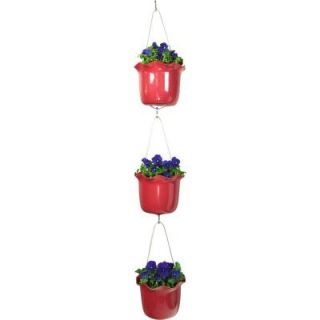 Pennington 7 in. Plastic Tango Red Rain Chain Style Vertical Planter 100512950