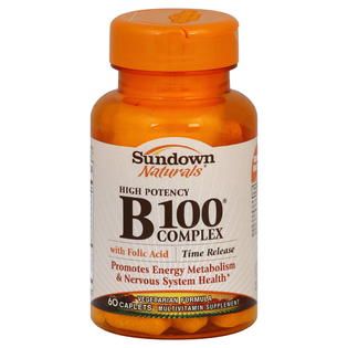 Sundown  Vitamin B 100 Complex, High Potency, with Folic Acid, Caplets