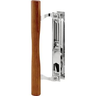 Prime Line Sliding Door Handle Set with Chrome Diecast Wood Pull C 1148