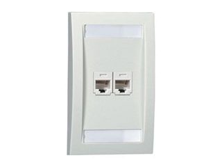 Faceplate, Single Gang, 2 Ports, White