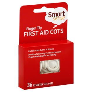 Smart Sense First Aid Cots, Finger Tip, Assorted Size, 36 cots